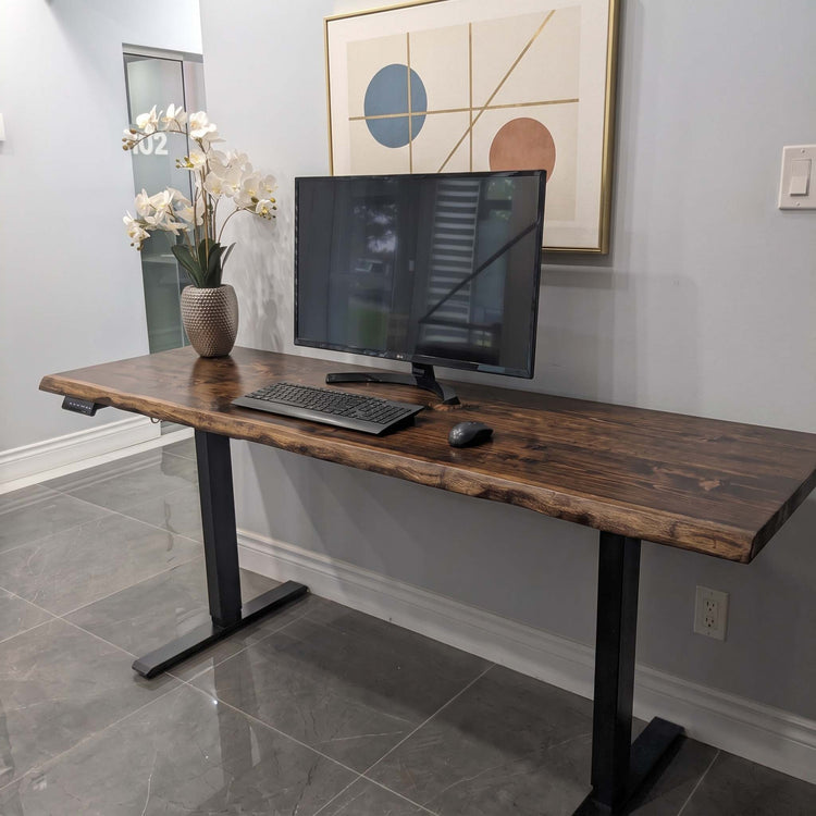 Customized Live Edge Adjustable Standing Desk by iirntree - 4