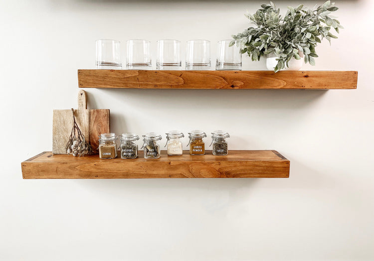 Customized Wood Floating Shelf by iirntree