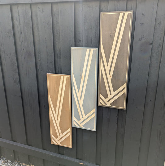 Wall Art | Art Deco Sign | Engraved Wall Art |  Home Decor | Wood Decor | Stripes - iirntree