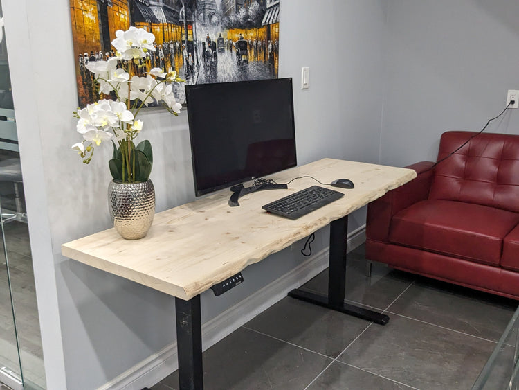 Customized Live Edge Adjustable Standing Desk by iirntree