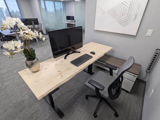 Customized Live Edge Adjustable Standing Desk by iirntree - 19