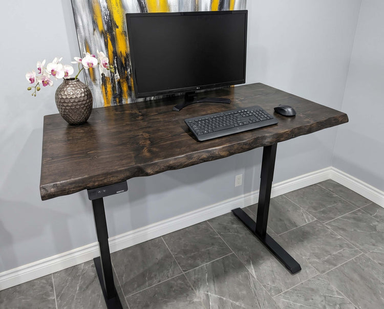 Customized Live Edge Adjustable Standing Desk by iirntree - 16