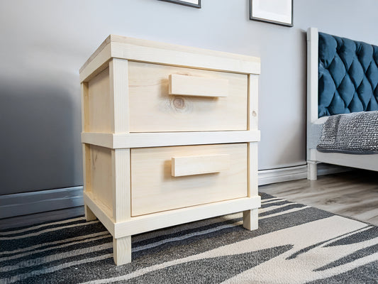 Rustic Table | Nightstand Table | Bedside Table | Bedroom Table | Coffee Table | 2 Drawer Bedside Table | Night Table - iirntree