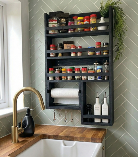 Customized Hanging Spice Rack Kitchen Organizer by iirntree
