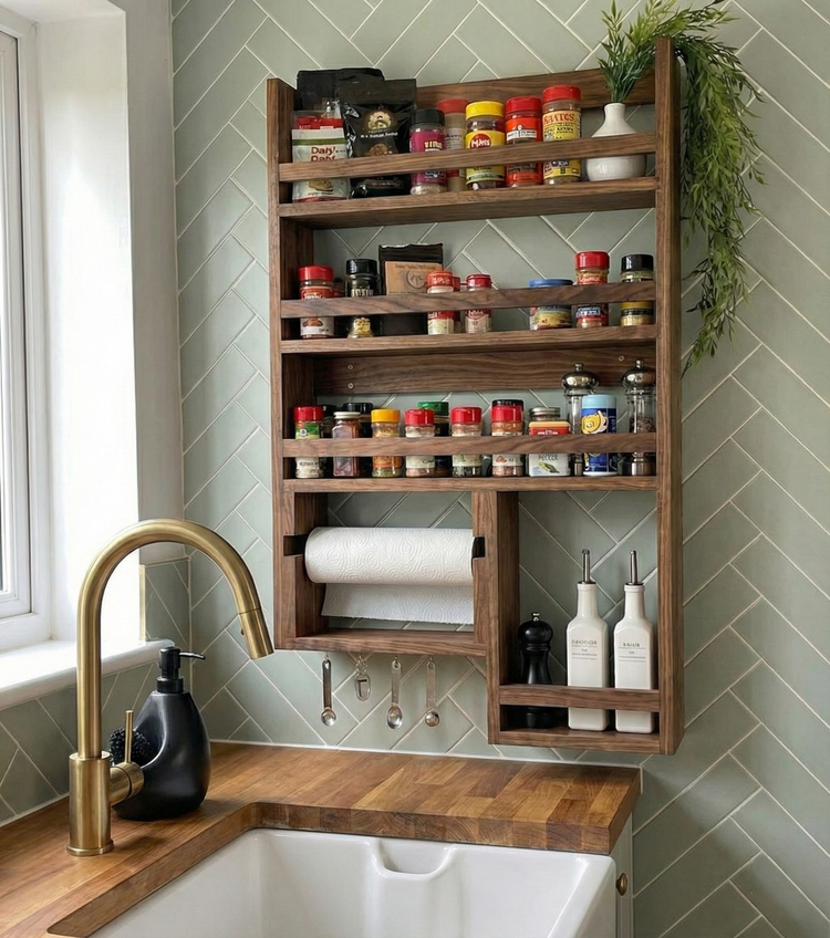 Customized Hanging Spice Rack Kitchen Organizer by iirntree - 3