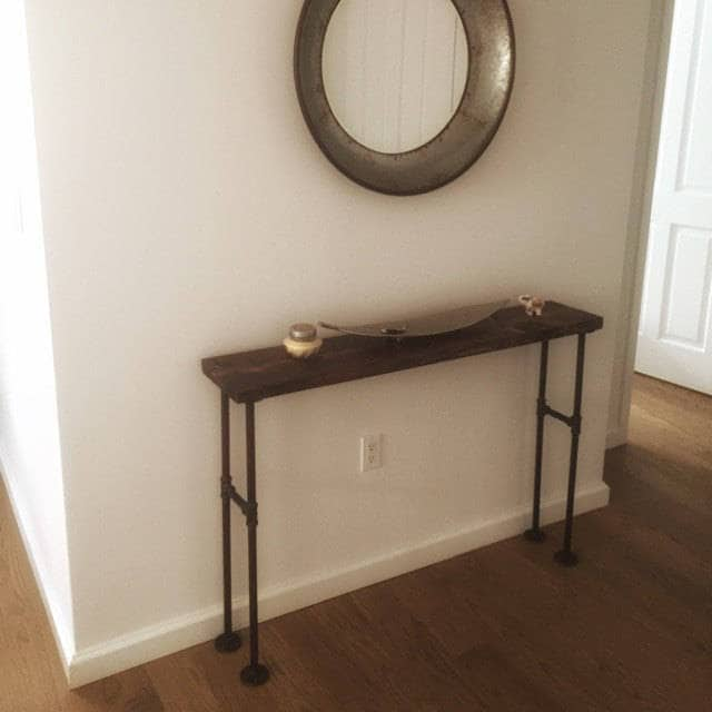 Modern Pipe Bench Entryway Table ***FREE SHIPPING*** | Rustic Bench | Entryway Bench | Industrial Bench | Wood and Metal Bench | Pipe Bench - iirntree