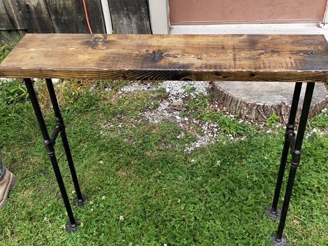 Modern Pipe Bench Entryway Table ***FREE SHIPPING*** | Rustic Bench | Entryway Bench | Industrial Bench | Wood and Metal Bench | Pipe Bench - iirntree