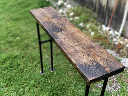 Modern Pipe Bench Entryway Table ***FREE SHIPPING*** | Rustic Bench | Entryway Bench | Industrial Bench | Wood and Metal Bench | Pipe Bench - iirntree