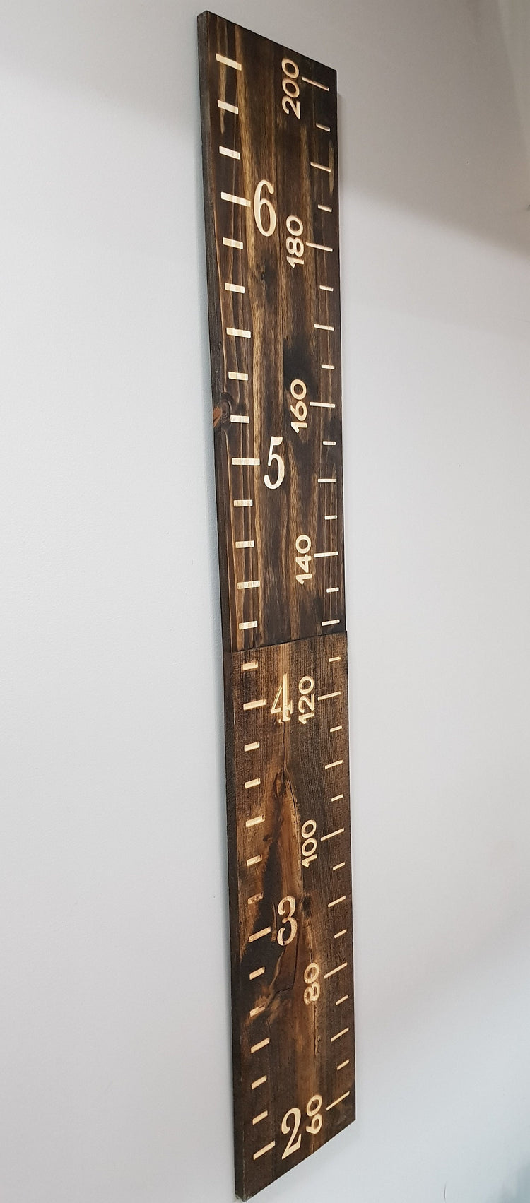 Hybrid Wide Growth Chart Ruler | Engraved Family Name Ruler | Wall Ruler | Rustic Ruler Measure 6 Ft - 2M Tall | Kids Height Ruler - iirntree