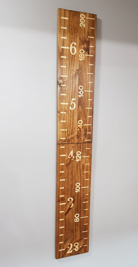 Hybrid Wide Growth Chart Ruler | Engraved Family Name Ruler | Wall Ruler | Rustic Ruler Measure 6 Ft - 2M Tall | Kids Height Ruler - iirntree