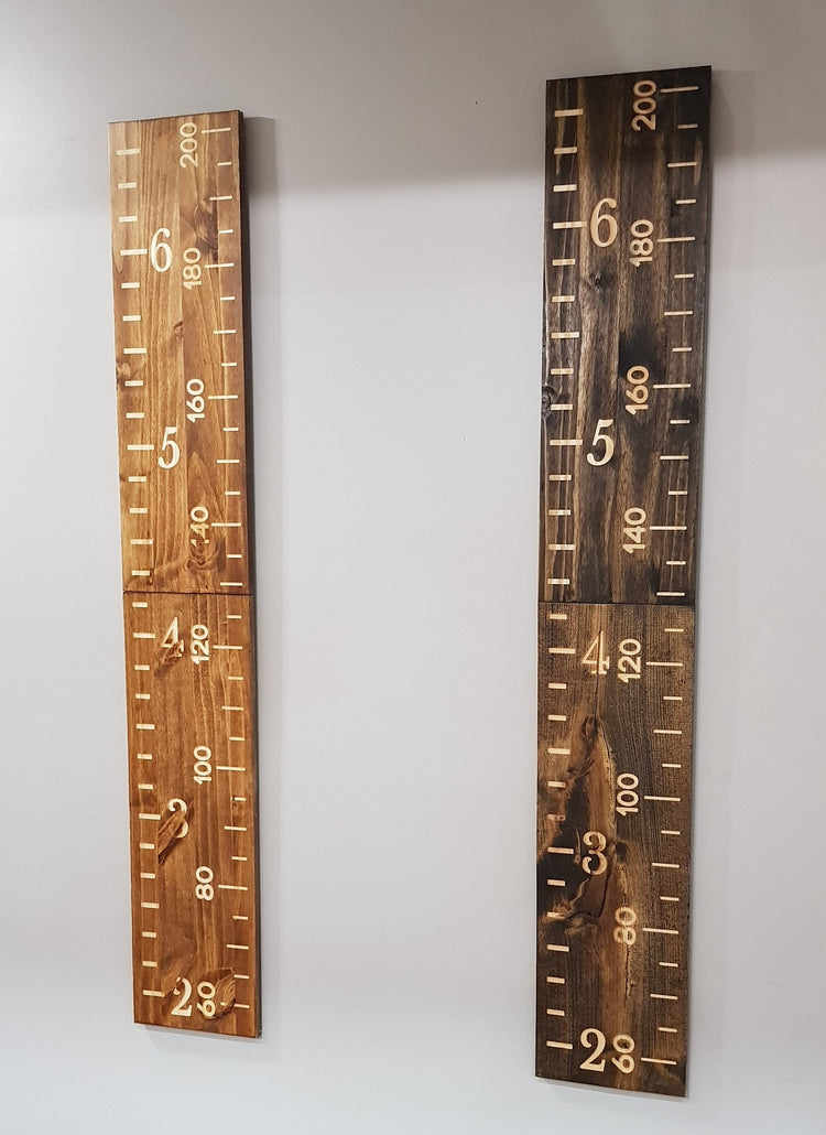 Hybrid Wide Growth Chart Ruler | Engraved Family Name Ruler | Wall Ruler | Rustic Ruler Measure 6 Ft - 2M Tall | Kids Height Ruler - iirntree