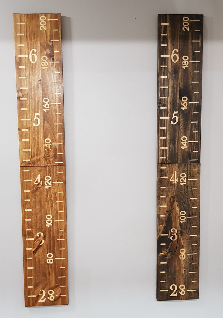 Hybrid Wide Growth Chart Ruler | Engraved Family Name Ruler | Wall Ruler | Rustic Ruler Measure 6 Ft - 2M Tall | Kids Height Ruler - iirntree