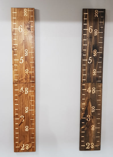 Hybrid Wide Growth Chart Ruler | Engraved Family Name Ruler | Wall Ruler | Rustic Ruler Measure 6 Ft - 2M Tall | Kids Height Ruler - iirntree