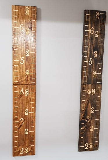 Hybrid Wide Growth Chart Ruler | Engraved Family Name Ruler | Wall Ruler | Rustic Ruler Measure 6 Ft - 2M Tall | Kids Height Ruler - iirntree