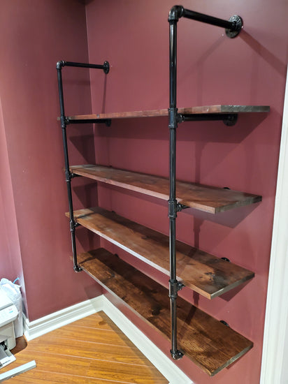 Closed Pipe Shelving | Industrial Pipe Shelf | Pipe Shelf | Industrial Bookshelves | Storage Shelf | Wall Storage | Wall Mounted Shelf - iirntree