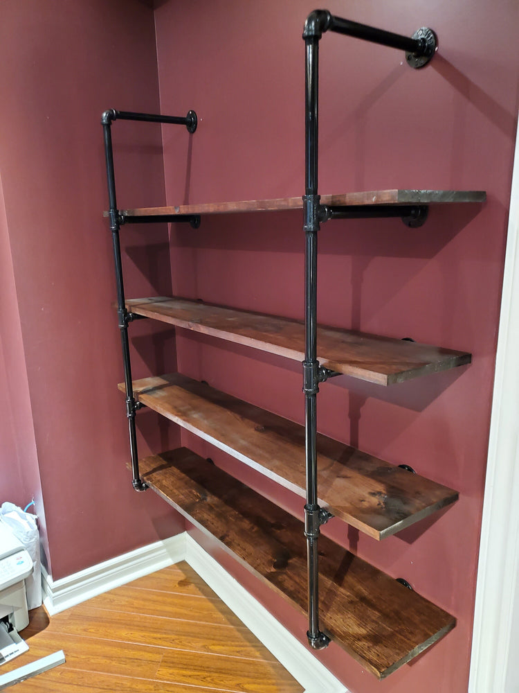 Closed Pipe Shelving | Industrial Pipe Shelf | Pipe Shelf | Industrial Bookshelves | Storage Shelf | Wall Storage | Wall Mounted Shelf - iirntree