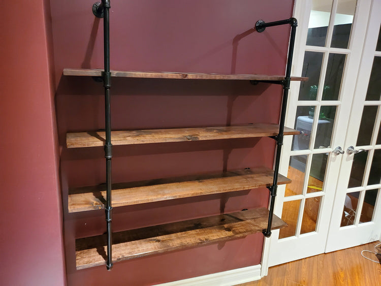 Closed Pipe Shelving | Industrial Pipe Shelf | Pipe Shelf | Industrial Bookshelves | Storage Shelf | Wall Storage | Wall Mounted Shelf - iirntree