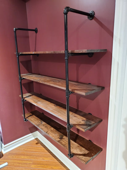 Closed Pipe Shelving | Industrial Pipe Shelf | Pipe Shelf | Industrial Bookshelves | Storage Shelf | Wall Storage | Wall Mounted Shelf - iirntree