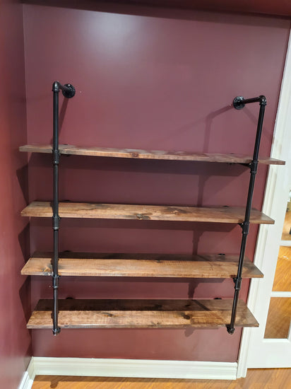 Closed Pipe Shelving | Industrial Pipe Shelf | Pipe Shelf | Industrial Bookshelves | Storage Shelf | Wall Storage | Wall Mounted Shelf - iirntree