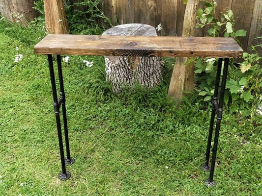 Modern Pipe Bench Entryway Table ***FREE SHIPPING*** | Rustic Bench | Entryway Bench | Industrial Bench | Wood and Metal Bench | Pipe Bench - iirntree