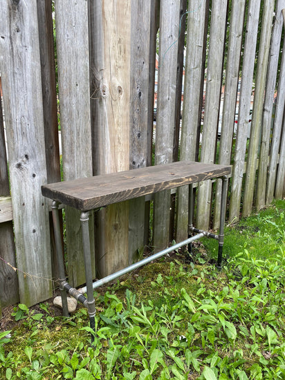 Bamberg Pipe Bench | Entryway Bench | Farmhouse Bench | Rustic Bench | Modern Bench | Steel Leg Bench | Solid Wood Bench | Country Bench - iirntree