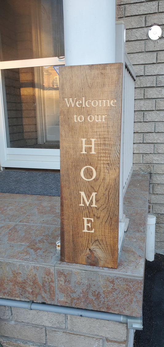 Welcome Sign | Farmhouse Welcome Sign | Welcome Porch Sign |  Front Door Welcome Sign | Wood Welcome Sign | Vertical Welcome - iirntree