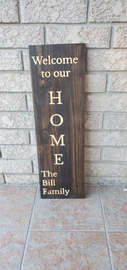 Customized Engraved Farmhouse Welcome Sign by iirntree