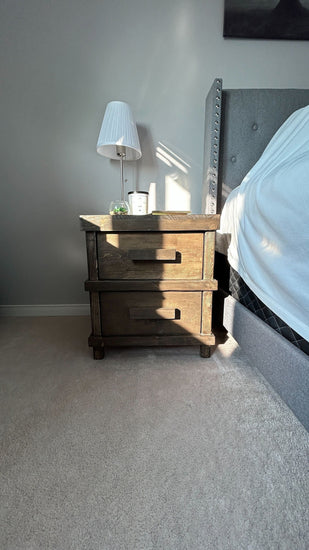 Rustic Table | Nightstand Table | Bedside Table | Bedroom Table | Coffee Table | 2 Drawer Bedside Table | Night Table - iirntree