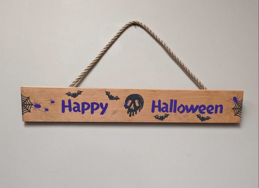 Halloween Sign | Spooky Signage | Seasonal Décor | Autumn Theme | Happy Halloween Sign | Home Décor Sign | Trick or Treat Accessory - iirntree