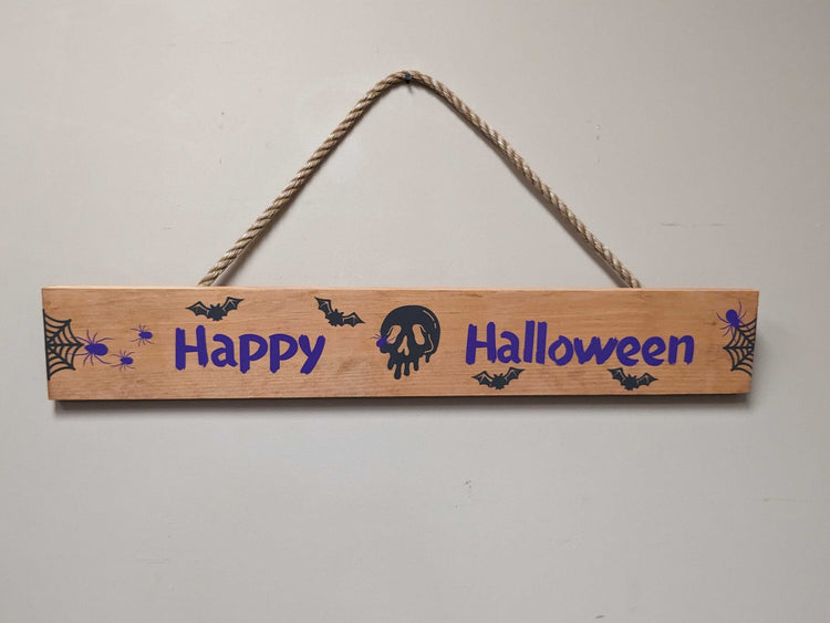 Halloween Sign | Spooky Signage | Seasonal Décor | Autumn Theme | Happy Halloween Sign | Home Décor Sign | Trick or Treat Accessory - iirntree