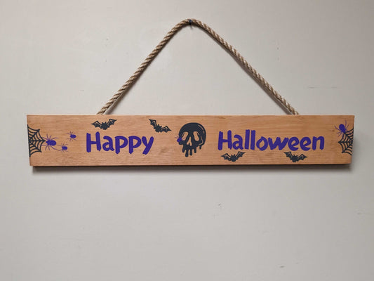 Halloween Sign | Spooky Signage | Seasonal Décor | Autumn Theme | Happy Halloween Sign | Home Décor Sign | Trick or Treat Accessory - iirntree