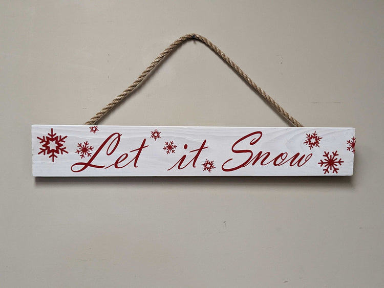 Seasonal Sign | Christmas Sign | Seasonal Décor | Let is Snow Sign | Home Décor Sign | Snowflake Pattern | Festive Decoration - iirntree