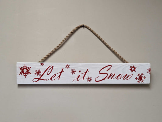 Seasonal Sign | Christmas Sign | Seasonal Décor | Let is Snow Sign | Home Décor Sign | Snowflake Pattern | Festive Decoration - iirntree