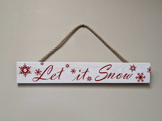 Seasonal Sign | Christmas Sign | Seasonal Décor | Let is Snow Sign | Home Décor Sign | Snowflake Pattern | Festive Decoration - iirntree