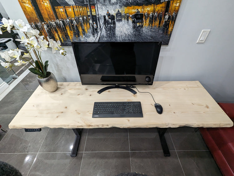 Live Edge Standing Desk | Adjustable Desk | Sit-Stand Desk | Ergonomic Desk | Height-Adjustable Desk | Electric Stand-Up Desk -FREE SHIPPING - iirntree