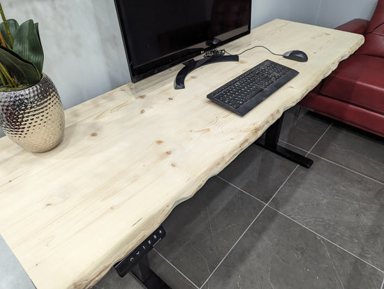 Live Edge Standing Desk | Adjustable Desk | Sit-Stand Desk | Ergonomic Desk | Height-Adjustable Desk | Electric Stand-Up Desk -FREE SHIPPING - iirntree