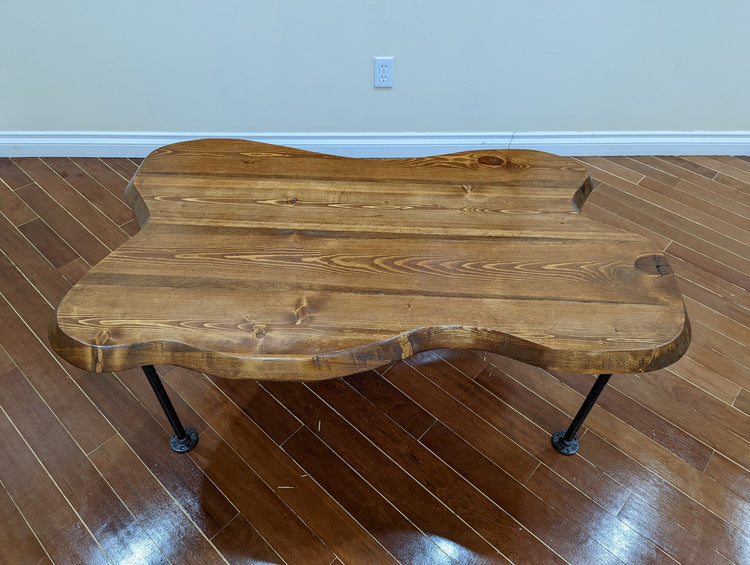 Live Edge Coffee Table | Wood Table | Modern Rustic Wood Table | Industrial Coffee Table | Tea Table | Ellipse Table | Amorphous Table - iirntree